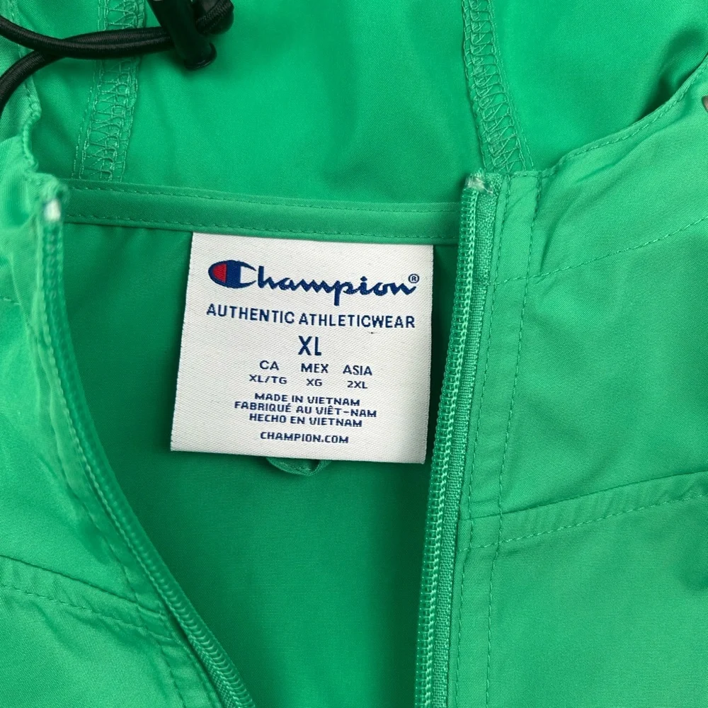 Champion Men’s Emerald Green/Navy Colorblock Packable Jacket Sz XL